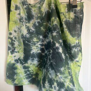 Bandana - blue and green - tie dyed - great for hair accessory